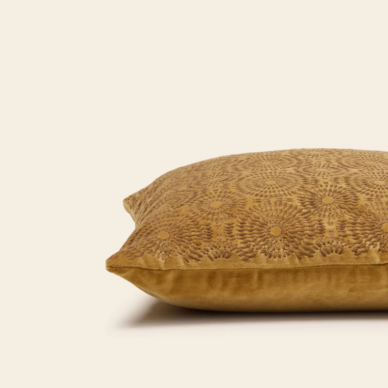 Housse de coussin SOLAYA bronze doré
