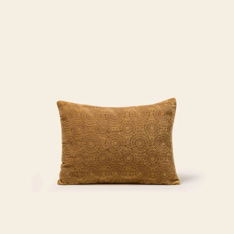 Housse de coussin SOLAYA bronze doré
