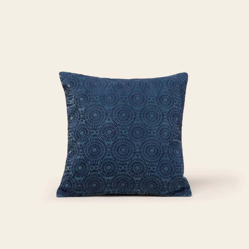 Housse de coussin SOLAYA bleu d'orage