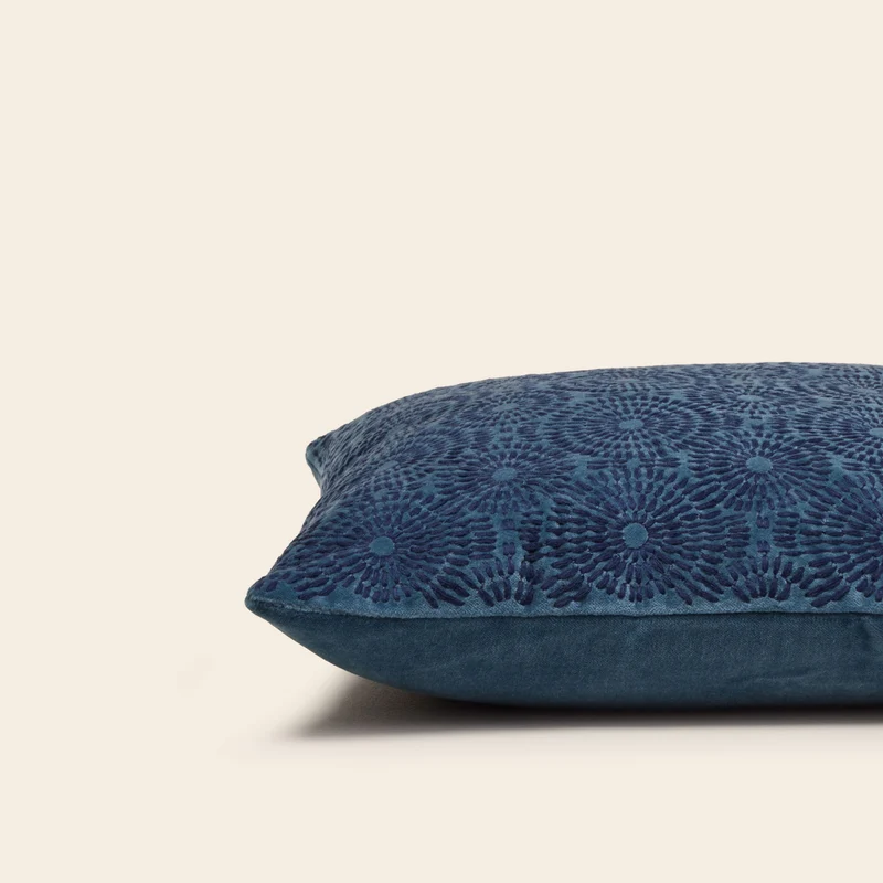 Housse de coussin SOLAYA bleu d'orage