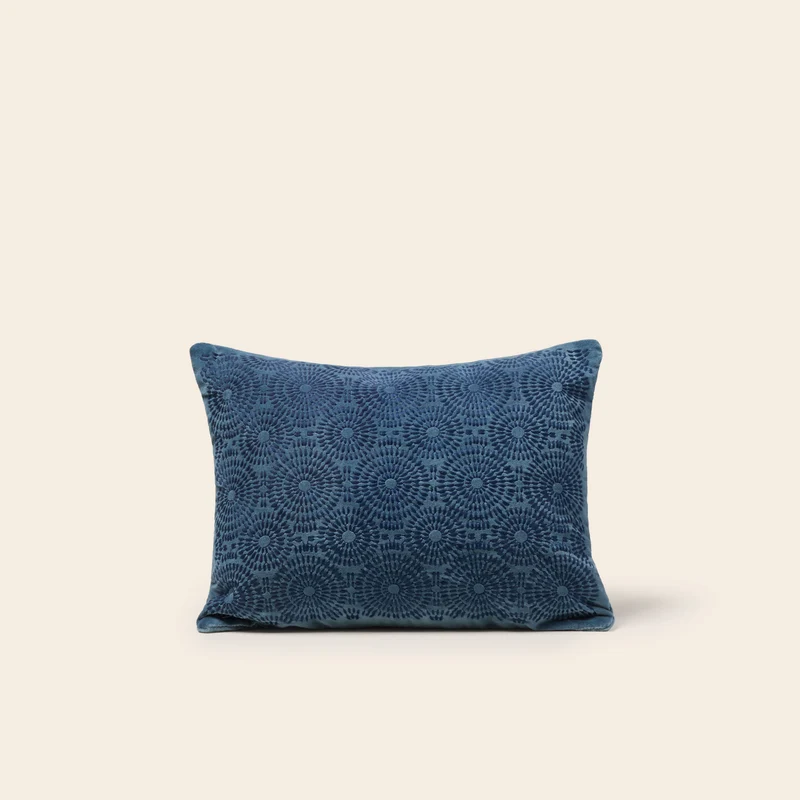 Housse de coussin SOLAYA bleu d'orage