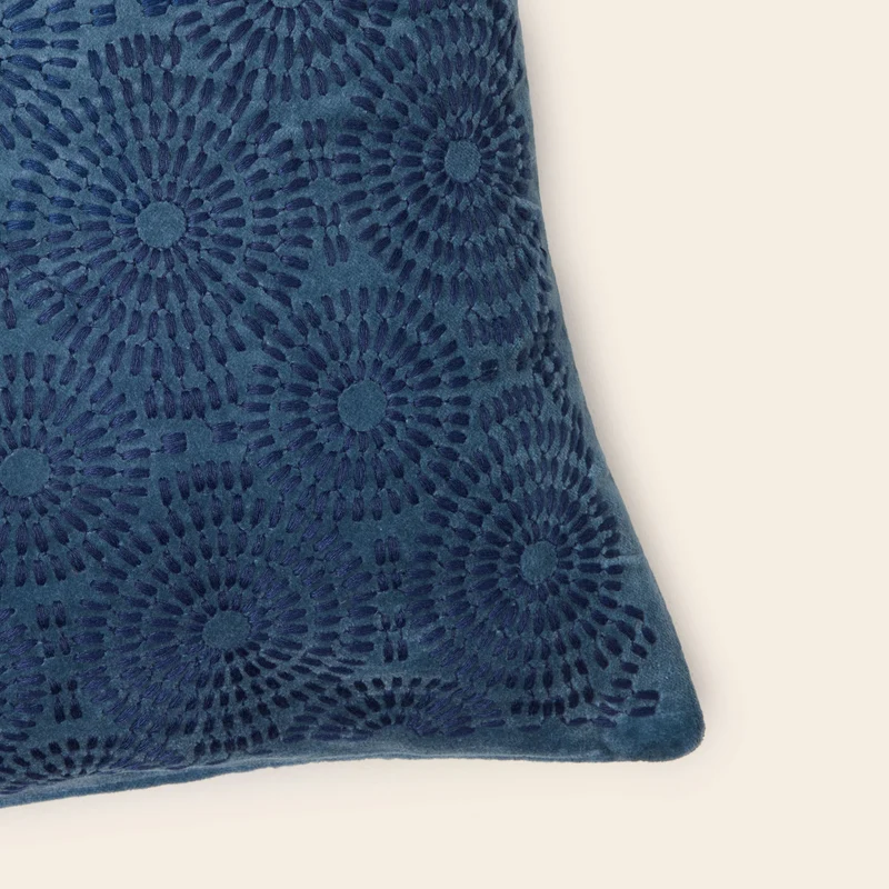 Housse de coussin SOLAYA bleu d'orage