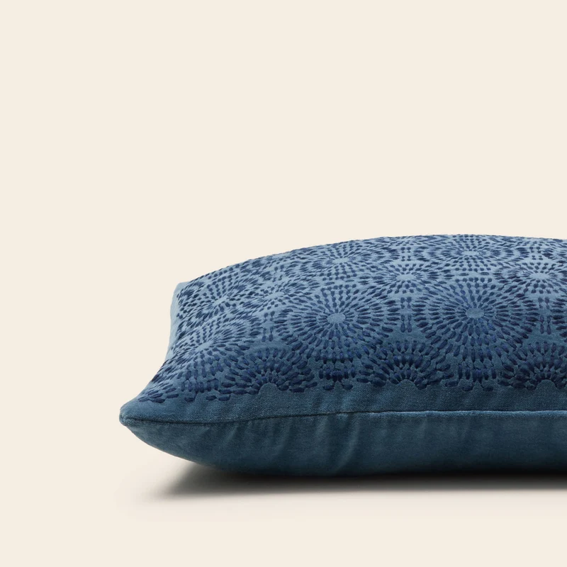 Housse de coussin SOLAYA bleu d'orage
