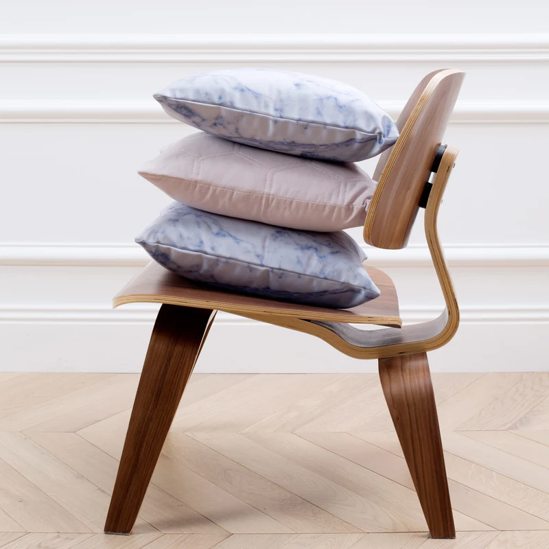 Housse de coussin MARBLE blanc et gris