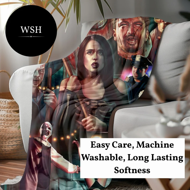 Horror Movie Blanket - Terrifier - Luxury Twin / Double Velveteen Fleece Blanket