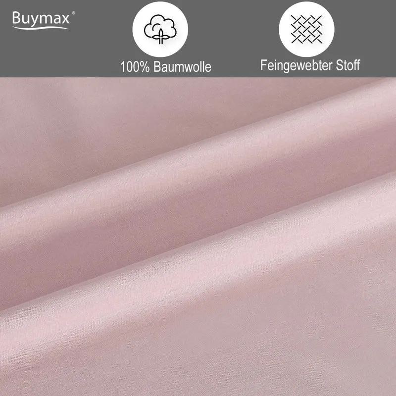 Renforcé Wende-Bettwäsche Set, 100% Baumwolle, Reißverschluss, 80x80 cm Kissenbezug