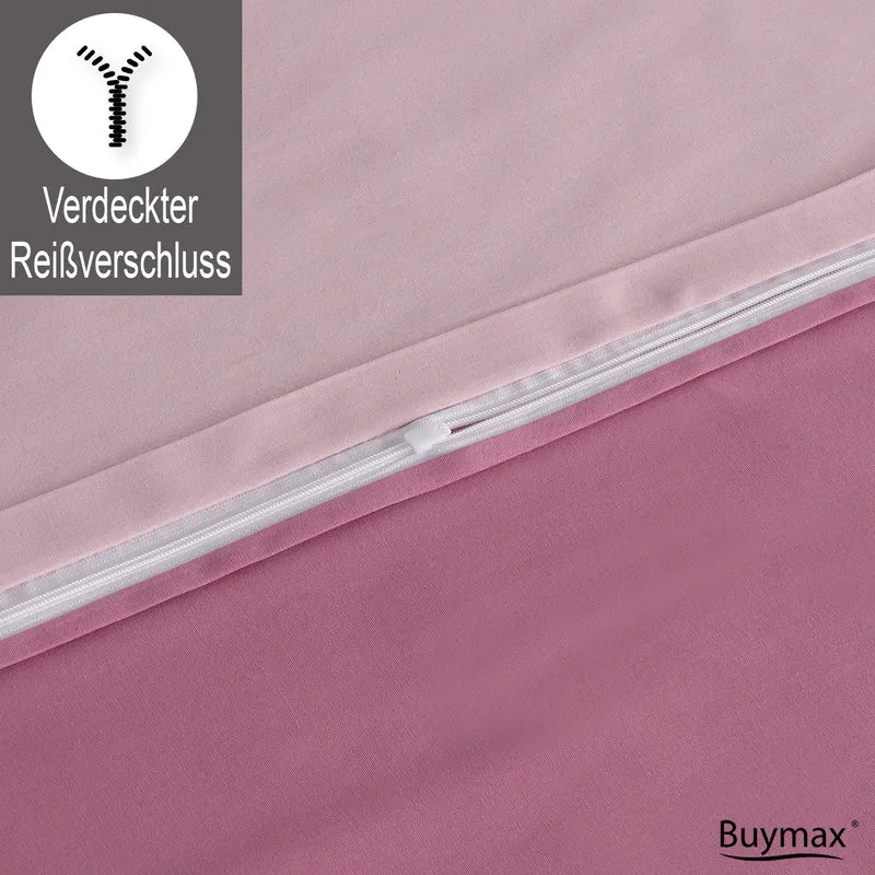 Renforcé Wende-Bettwäsche Set, 100% Baumwolle, Reißverschluss, 80x80 cm Kissenbezug