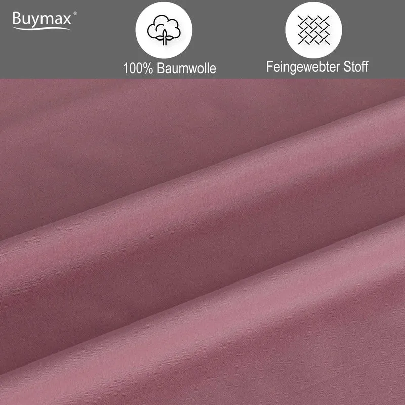 Renforcé Wende-Bettwäsche Set, 100% Baumwolle, Reißverschluss, 80x80 cm Kissenbezug