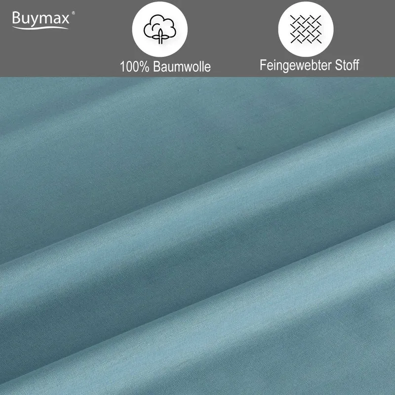 Renforcé Wende-Bettwäsche Set, 100% Baumwolle, Reißverschluss, 80x80 cm Kissenbezug