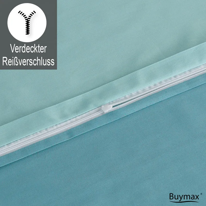 Renforcé Wende-Bettwäsche Set, 100% Baumwolle, Reißverschluss, 80x80 cm Kissenbezug