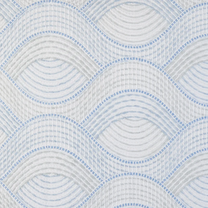 Housse de coussin KAMARIE blanc et ciel