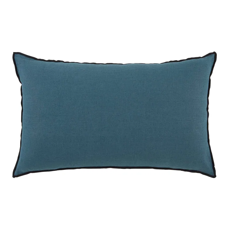 Lot de 2 taies d'oreiller CARLINA pétrole et bourdon noir
