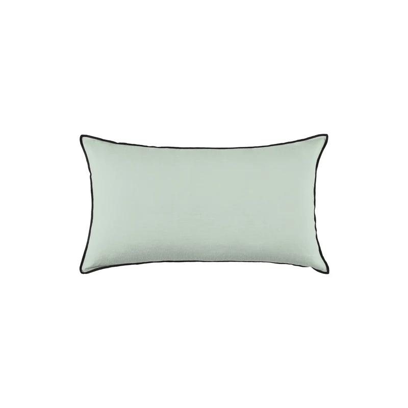 Housse de coussin CARLINA tilleul et bourdon noir
