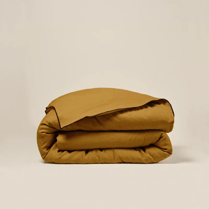 Housse de couette CARLINA bronze et bourdon noir