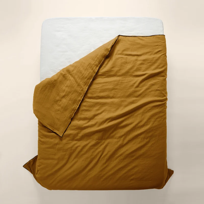 Housse de couette CARLINA bronze et bourdon noir
