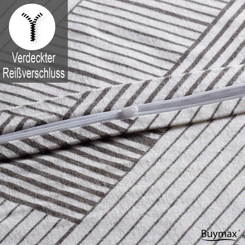 Biber Bettwäsche Set "Whimsy", mit grafischem Muster, 100% Baumwolle, 80x80 cm Kissenbezug