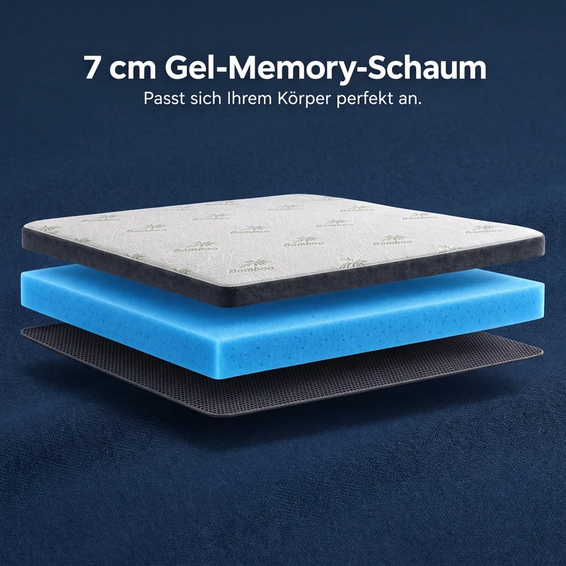 Premium Komfort Matratzen-Topper mit Gel-Memory-Schaum