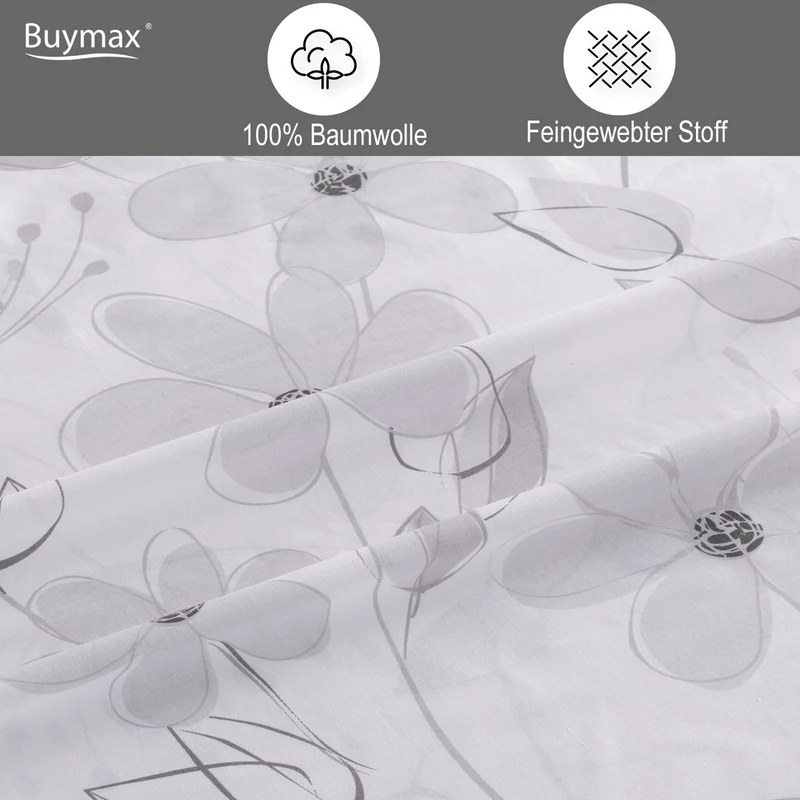 Renforcé Bettwäsche "Larissa", Blumen, 100% Baumwolle, Reißverschluss