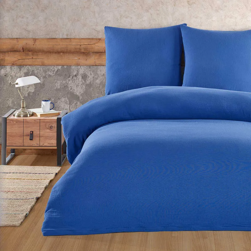 Musselin Bettwäsche Set, Uni, 100% Baumwolle, 80x80 cm Kissenbezug