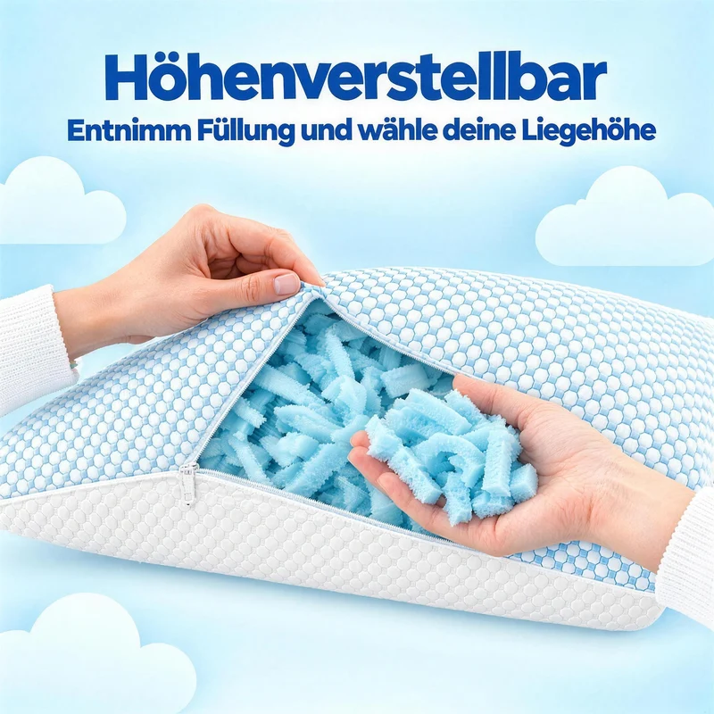 Wolkenkissen - Höhenverstellbares Memory Foam Kissen