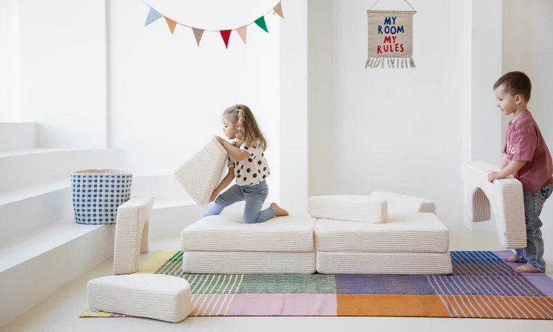 Spielcouch-Sofa für Kinder – 10-teiliges Set für Schlaf- und Spielbereich