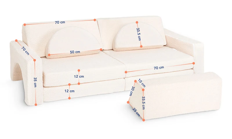 Spielcouch-Sofa für Kinder – 10-teiliges Set für Schlaf- und Spielbereich