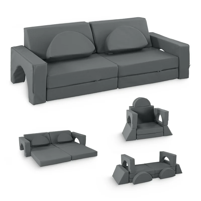 Spielcouch-Sofa für Kinder – 10-teiliges Set für Schlaf- und Spielbereich