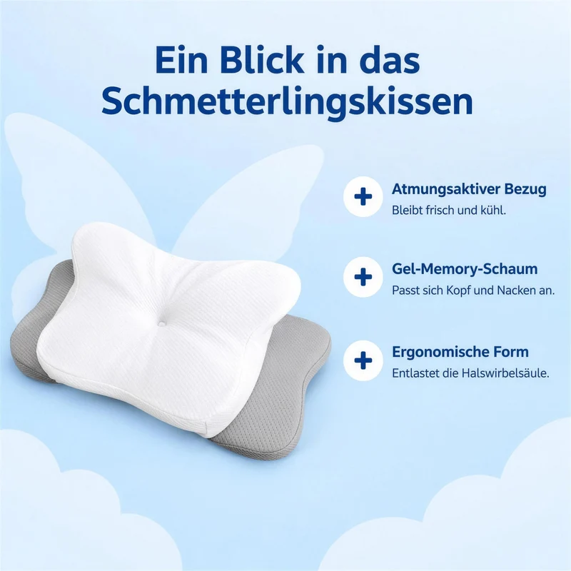 Schmetterlingskissen Plus - Das originale ergonomische Kissen
