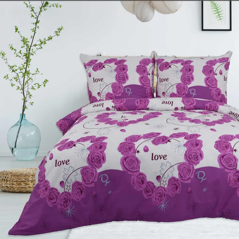 Renforcé Bettwäsche "Love", Herzenmuster, 100% Baumwolle, 155x220 cm, 80x80 cm Kissenbezug