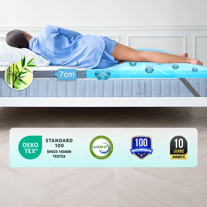 Premium Plus Komfort Topper - Matratzen-Topper mit Gel-Memory-Schaum