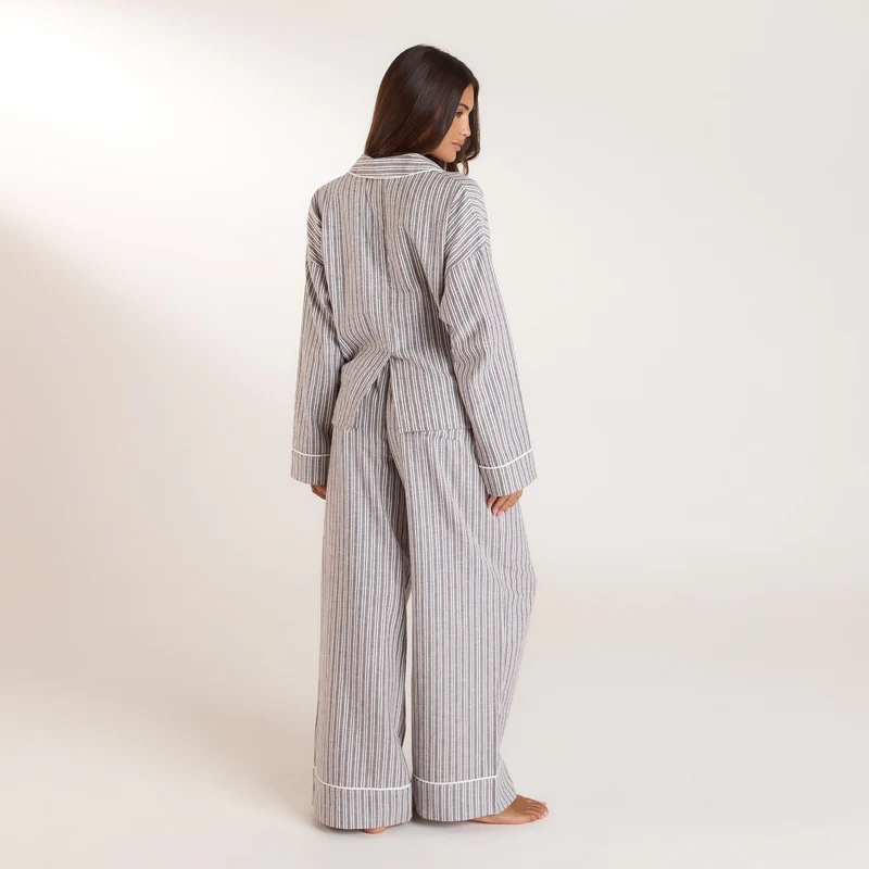 Stripe Pyjama Hose - Schokolade