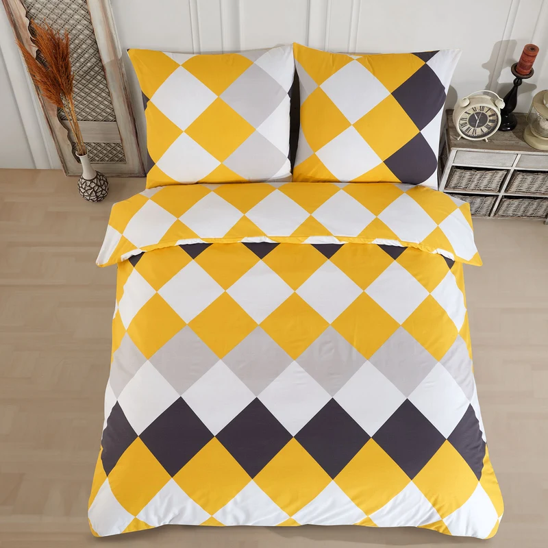 Renforcé Bettwäsche "Anaga Yellow", 100% Baumwolle, Reißverschluss, 80x80 cm Kissenbezug