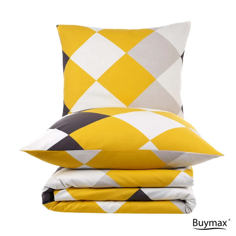 Renforcé Bettwäsche "Anaga Yellow", 100% Baumwolle, Reißverschluss, 80x80 cm Kissenbezug