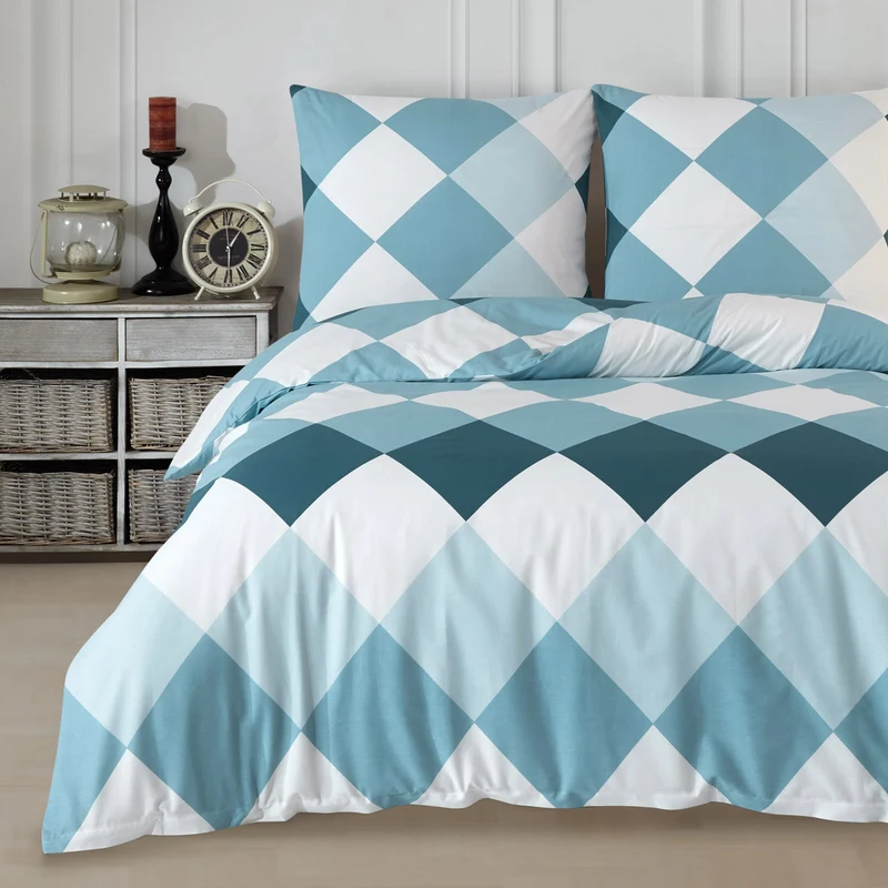 Renforcé Bettwäsche "Anaga Indigo", 100% Baumwolle, Reißverschluss, 80x80 cm Kissenbezug