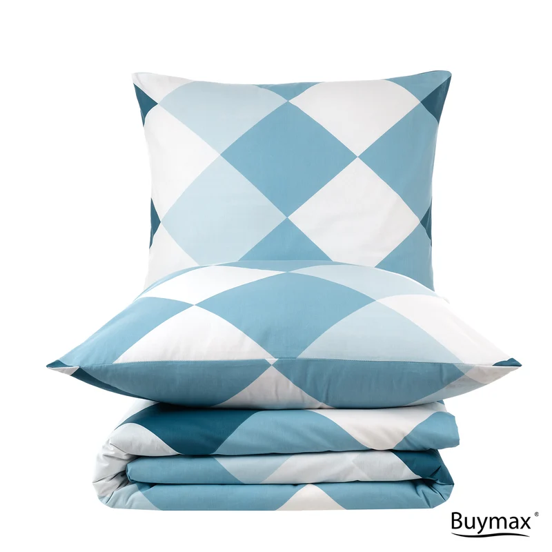 Renforcé Bettwäsche "Anaga Indigo", 100% Baumwolle, Reißverschluss, 80x80 cm Kissenbezug