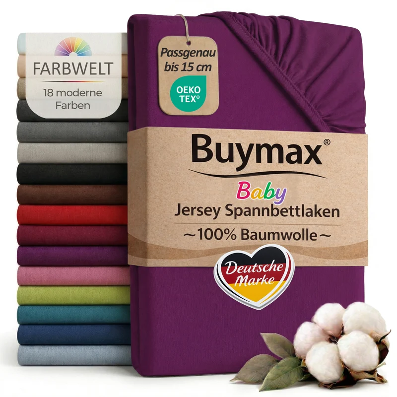 Jersey Spannbettlaken 60x120 cm