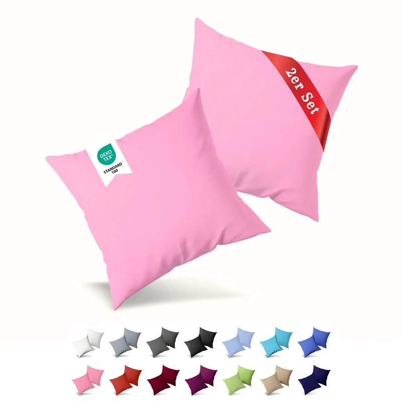 Jersey Kissenbezug, 2er-Set, 40x40 cm