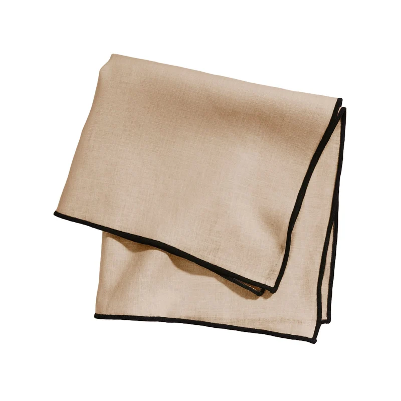Serviette de table CARLINA sable et bourdon noir