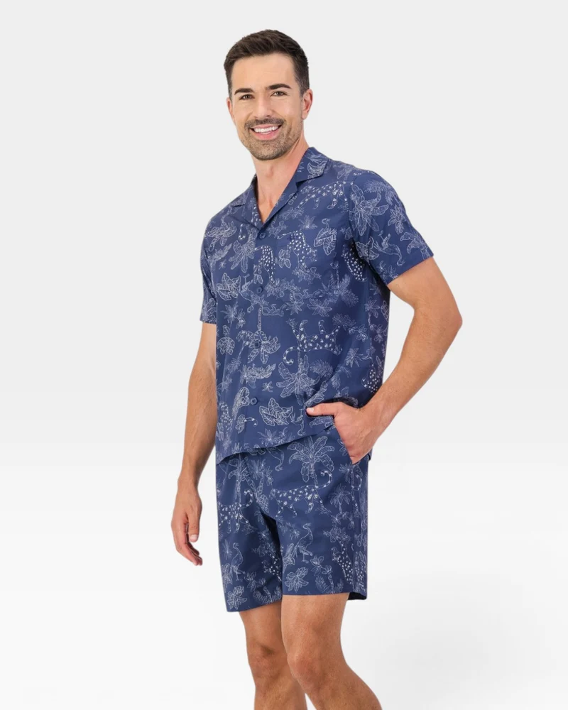 Men's Lounge Shorts – Tropical Leopard Navy