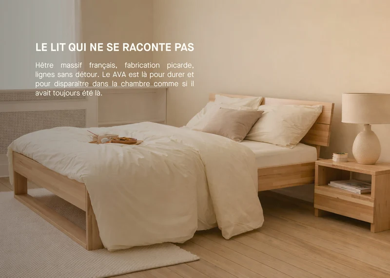 Lit avec sommier en bois massif AVA