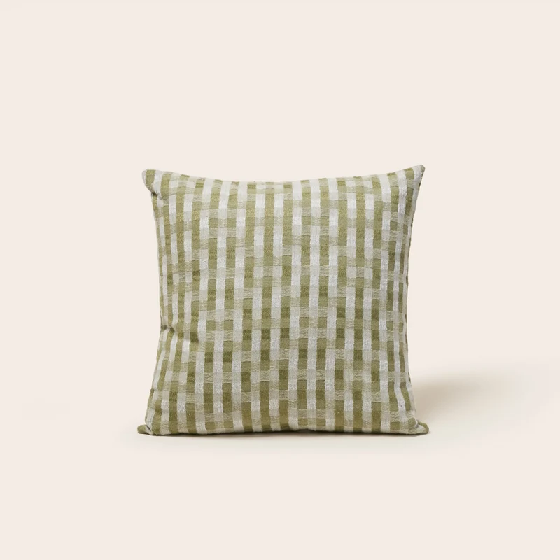 Housse de coussin CASTIN naturel et olive
