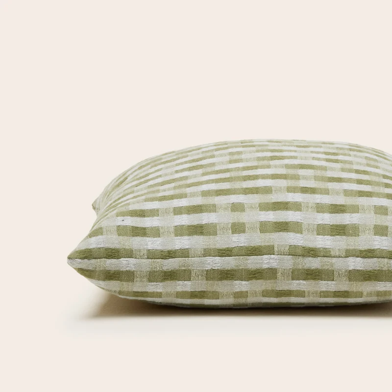 Housse de coussin CASTIN naturel et olive
