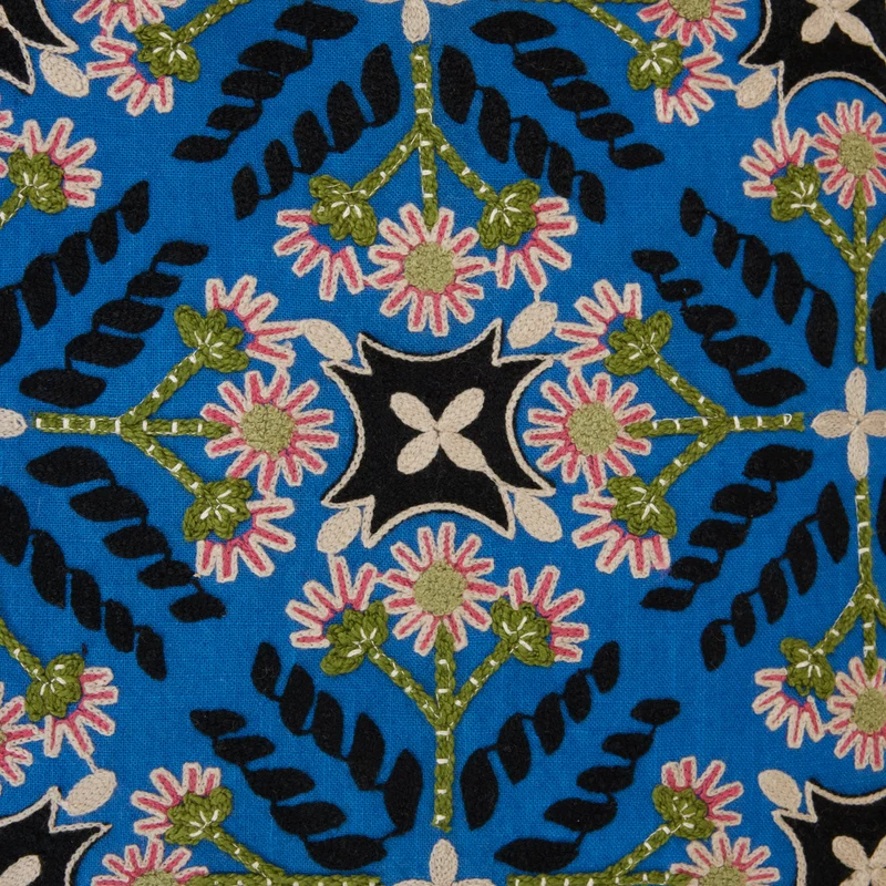 Housse de coussin NAJOUA bleu à coloris multiples