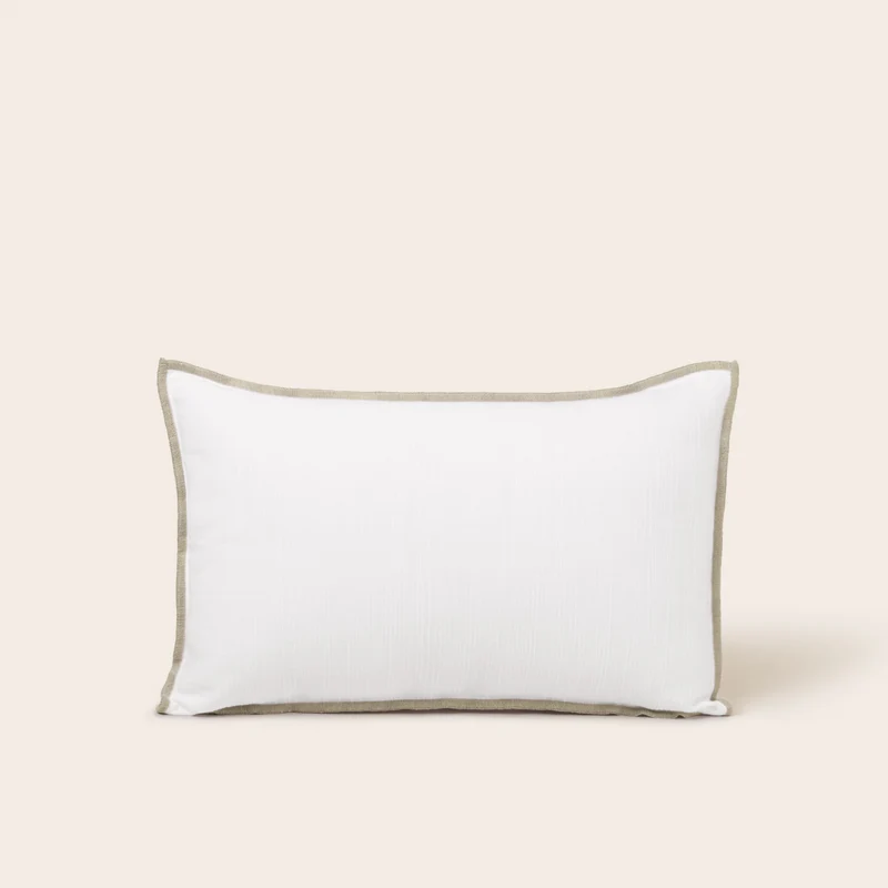 Housse de coussin TOINON blanc et bourdon naturel