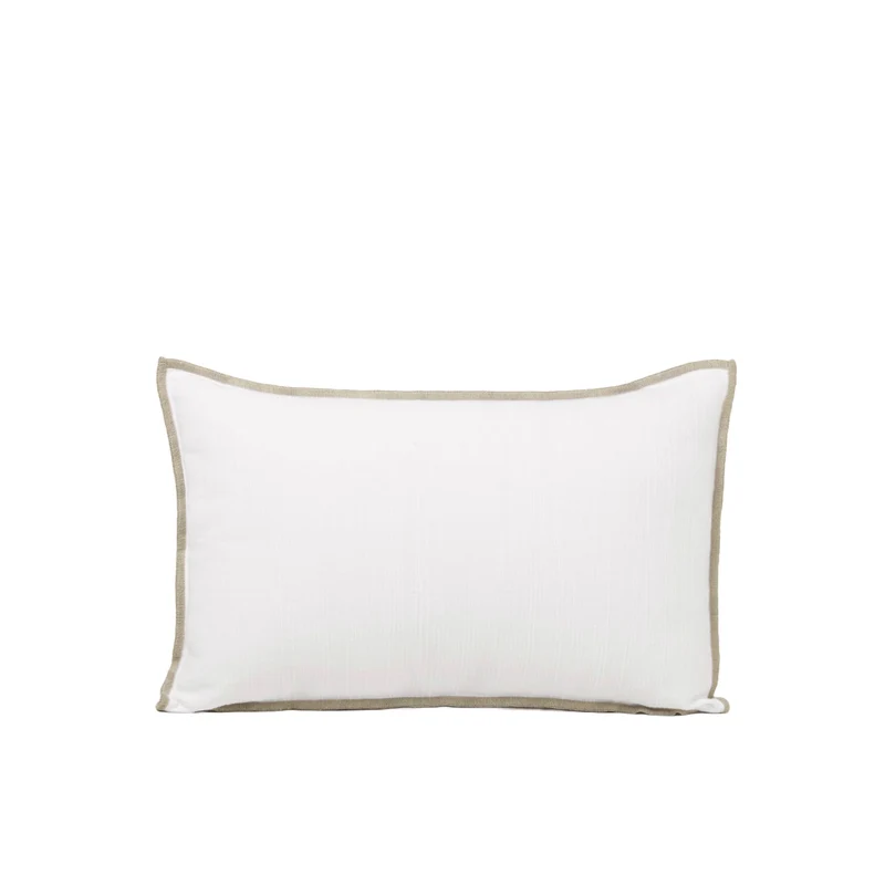 Housse de coussin TOINON blanc et bourdon naturel