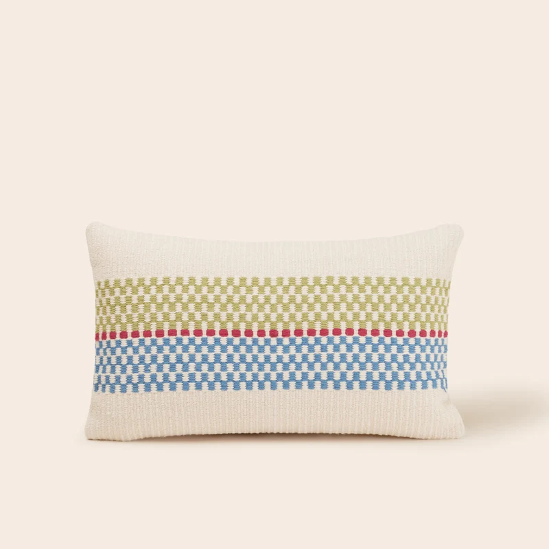 Housse de coussin EMEO vert et bleu
