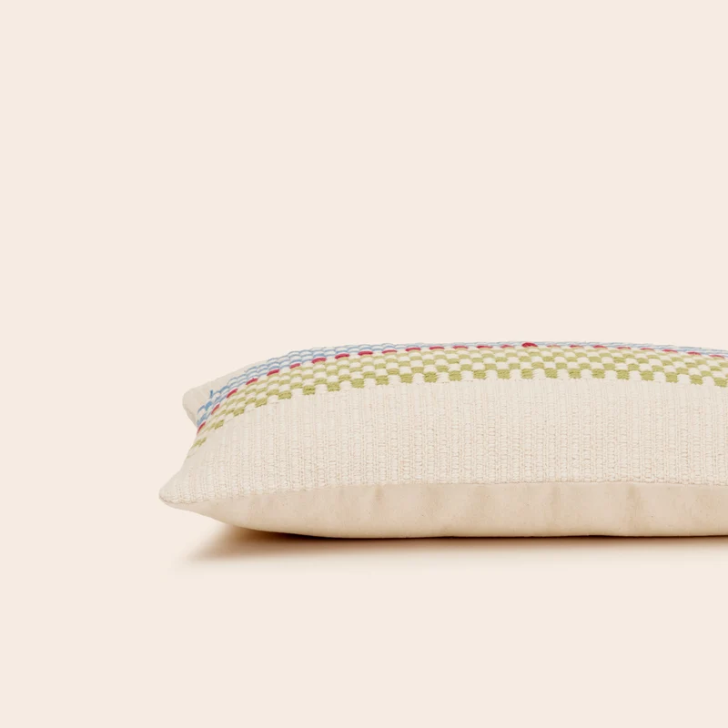 Housse de coussin EMEO vert et bleu