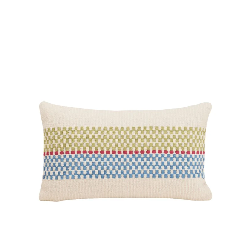 Housse de coussin EMEO vert et bleu