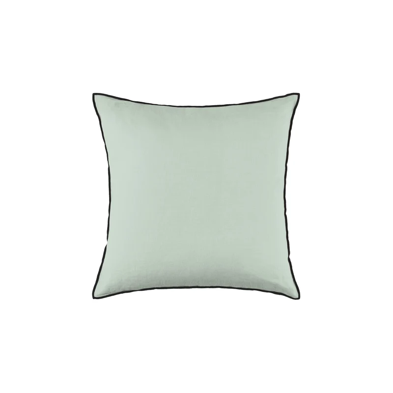 Housse de coussin CARLINA tilleul et bourdon noir