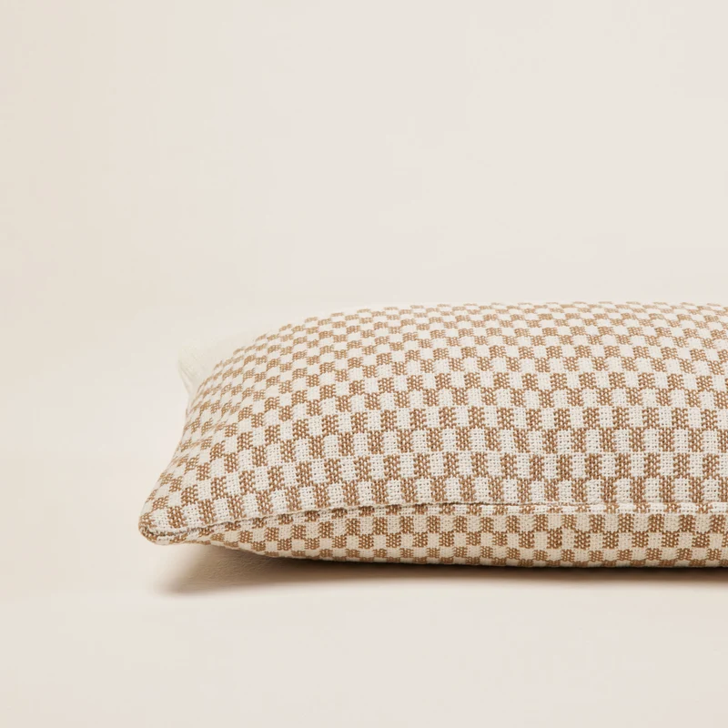Housse de coussin FARIK ivoire et sépia